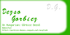 dezso gorbicz business card