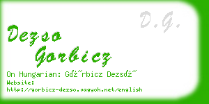 dezso gorbicz business card